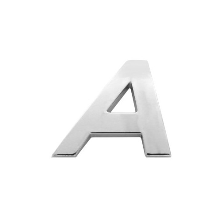 Autódísz, 3D Letter A 26 MM króm