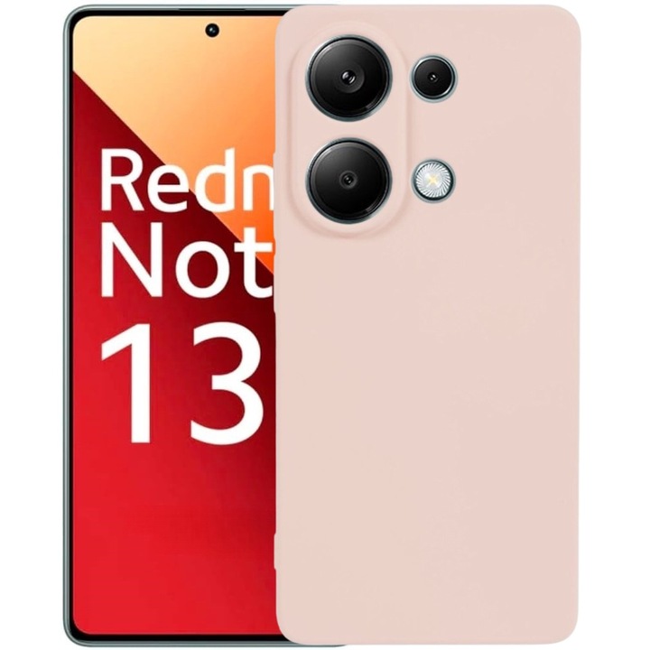 Калъф за Xiaomi Redmi Note 13 Pro 4G Daden® Silicone SoftFlex, ултра тънък, повишена защита, микрофибърна вътрешност, пясъчно розов