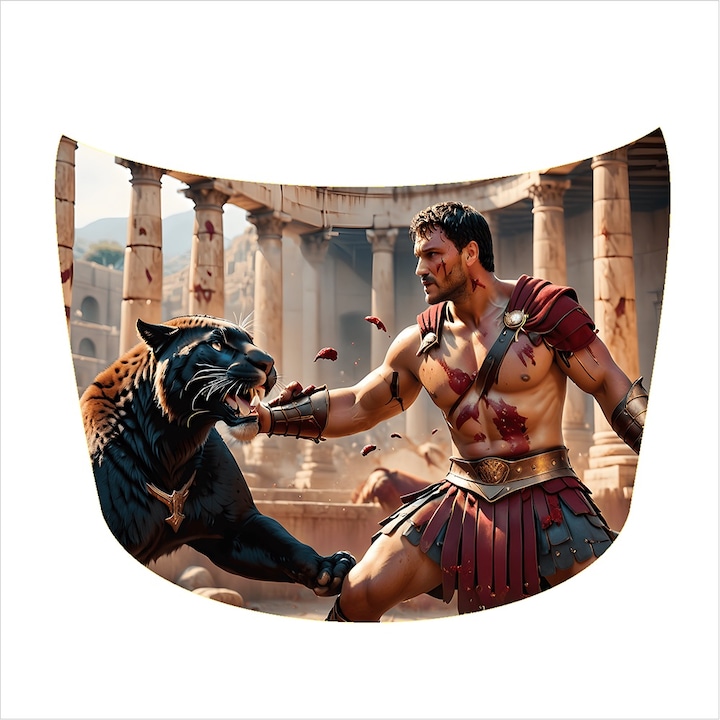 Folie tuning capota, Model Spartacus, Sticker colantare auto, Rezistenta la exterior, la intemperii si uzura, Protectie fiabila, Design inedit, Imbunatateste aspectul si durabilitatea, Marime 180 x 130 cm