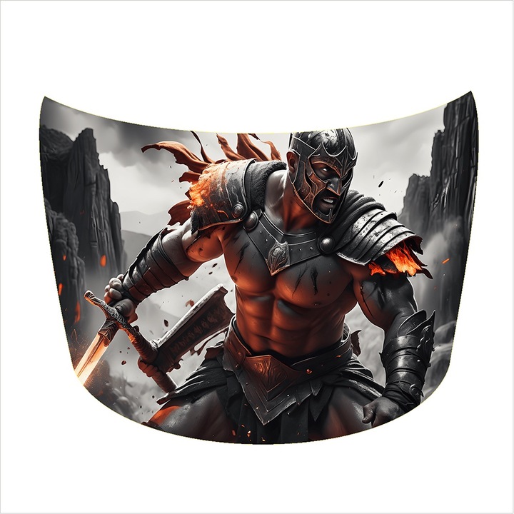 Folie tuning capota, Model Thor, Sticker colantare auto, Rezistenta la exterior, la intemperii si uzura, Protectie fiabila, Design inedit, Imbunatateste aspectul si durabilitatea, Marime 180 x 130 cm