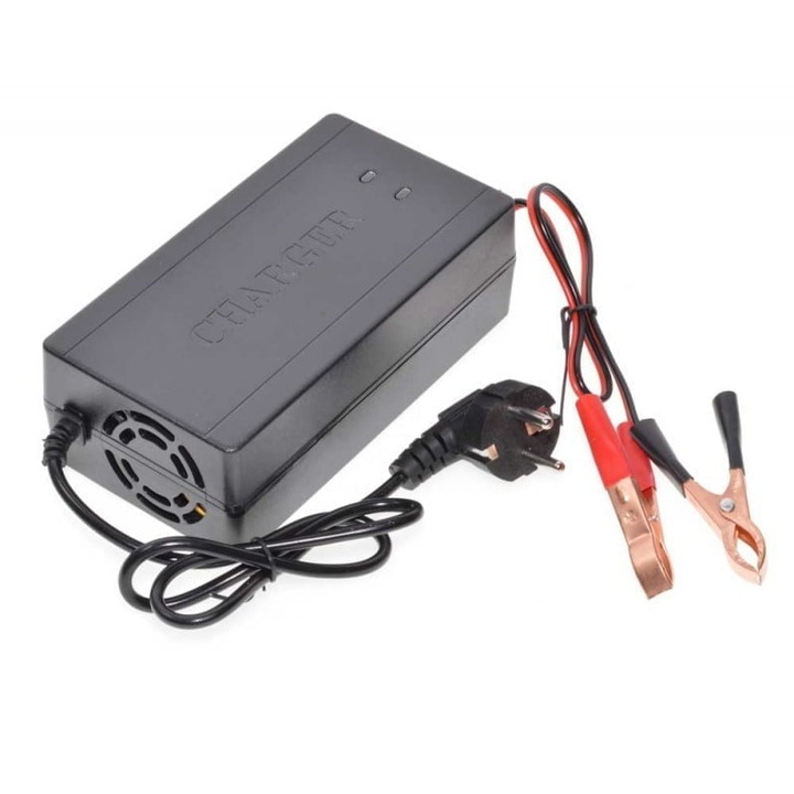 Ólomsavas töltő bilincsekkel 24V - 5A
