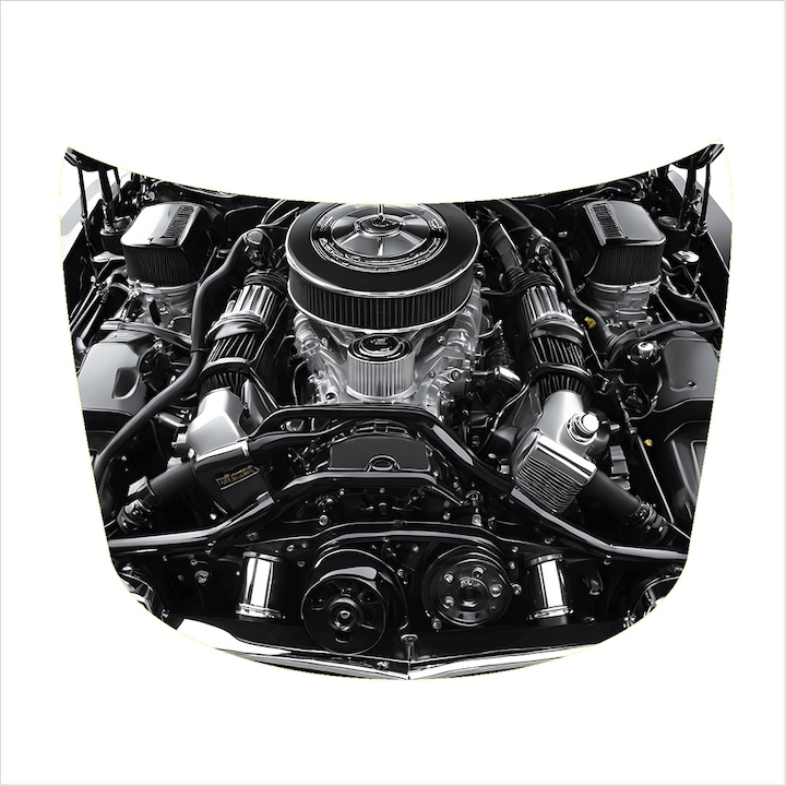 Folie tuning capota, Model Old Engine, Sticker colantare auto, Rezistenta la exterior, la intemperii si uzura, Protectie fiabila, Design inedit, Imbunatateste aspectul si durabilitatea, Marime 180 x 130 cm