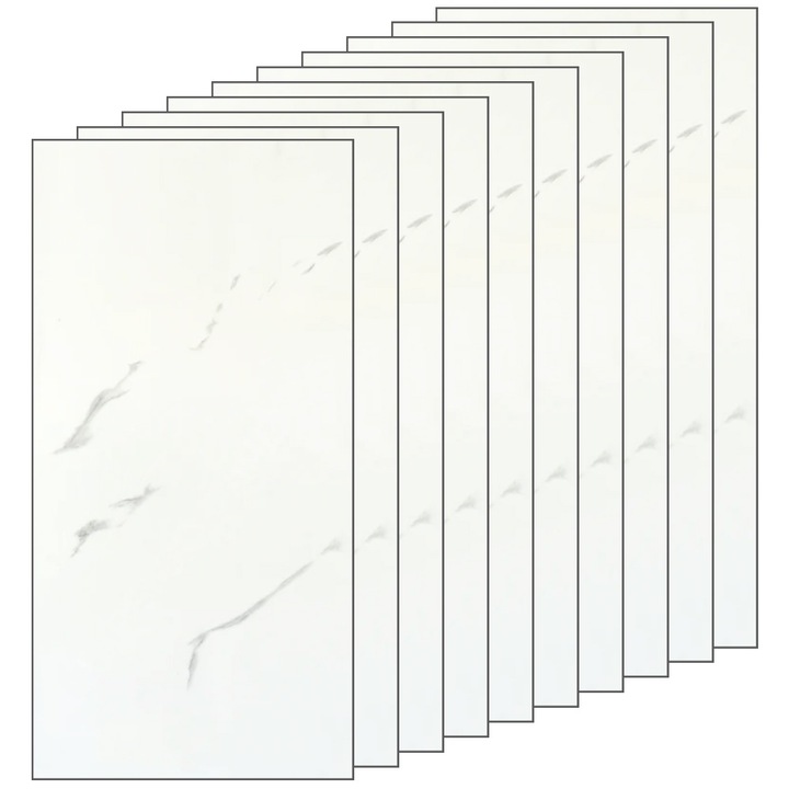 100x Premium 3D Teno® Marble Tapéta készlet, fedőfelület 18 nm, öntapadós, vízálló, könnyen felszerelhető, modern design, 30x60 cm, fehér