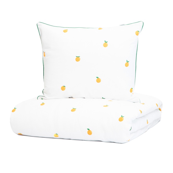 ОРАНЖЕВО спално бельо от оранжев памук 3 части 200х220 + 2*50х60 см' HOMLA