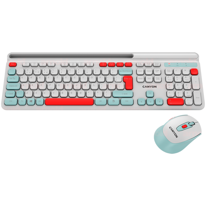 Безжичен комплект Canyon HSET-W5, Бял, Wireless