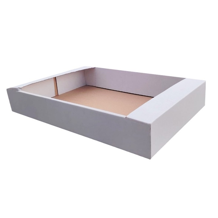 Tavita cu autoformare, carton alb microondul E 360 g, set 25 de bucati, 383X270X62 mm
