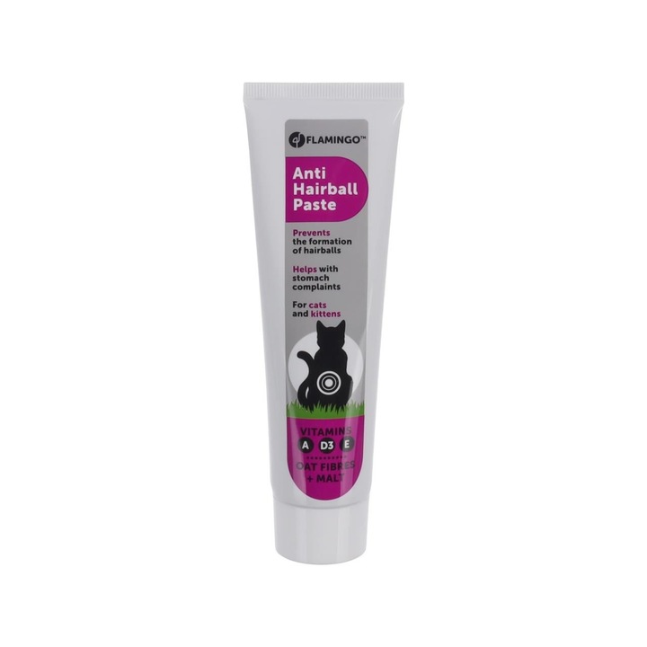 Pasta pentru pisici cu malt, Flamingo, anti hairball, cu vitamine, 100 g