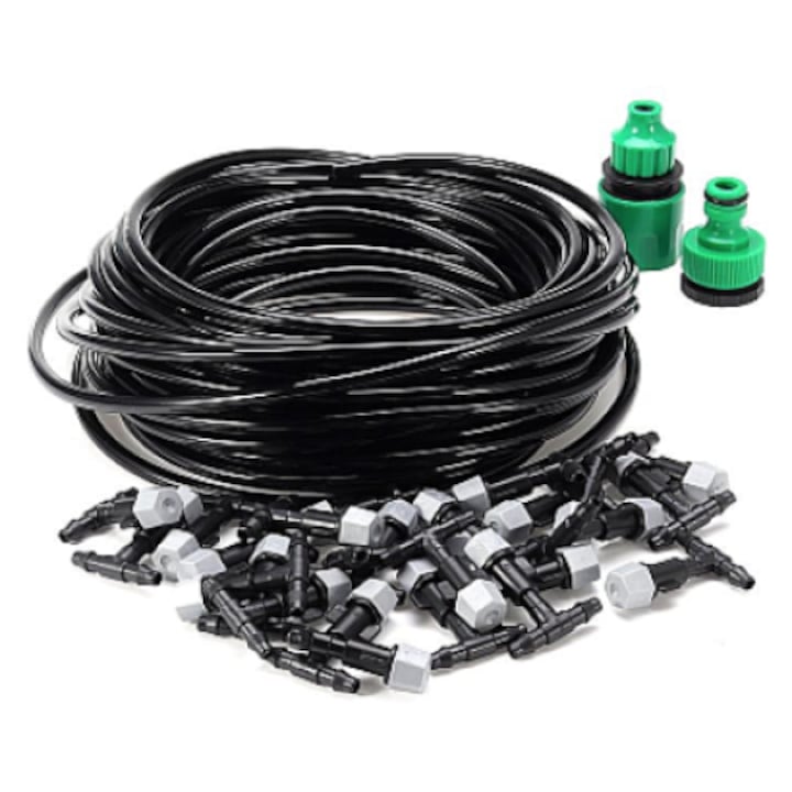 Kit racire terasa cu vapori apa furtun de 10 m si 10 de duze