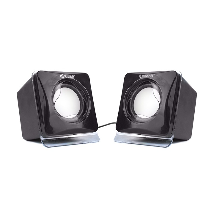 Тонколони за компютър или лаптоп 1Tech Kisonli V410, 3.5W max, USB, Черни
