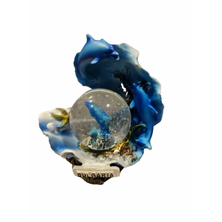 Presse hartie suvenir, Delfini, Sticla, 12x10 cm