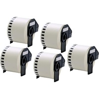 Set de 5 Rola Banda Adeziva DK 22205 62 mm X 30.48 m Alb Compatibile Brother P-Touch QL 1000 QL 1050 QL 1060 N QL 500 QL 550 QL 560 QL 570 QL 580 QL 650 QL 700 QL 710 QL 720 NW Brother P-Touch QL 800 QL 810 W QL 820 NWB