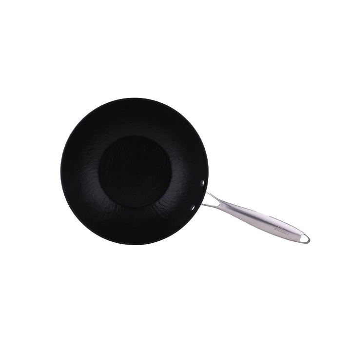 Zilan ZLN0934 Wok Pan, Диаметър 28 см, 7 слоя плат, Нитована дръжка, Фурна и съдомиялна съвместима