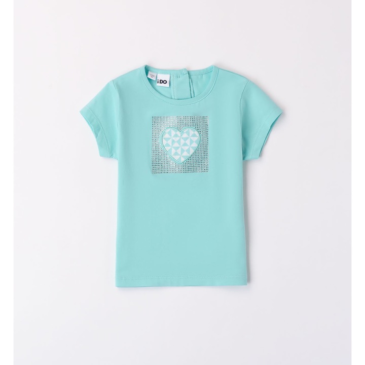Szívmintás és strasszos póló lányoknak, I Do, 4.8744, Aqua