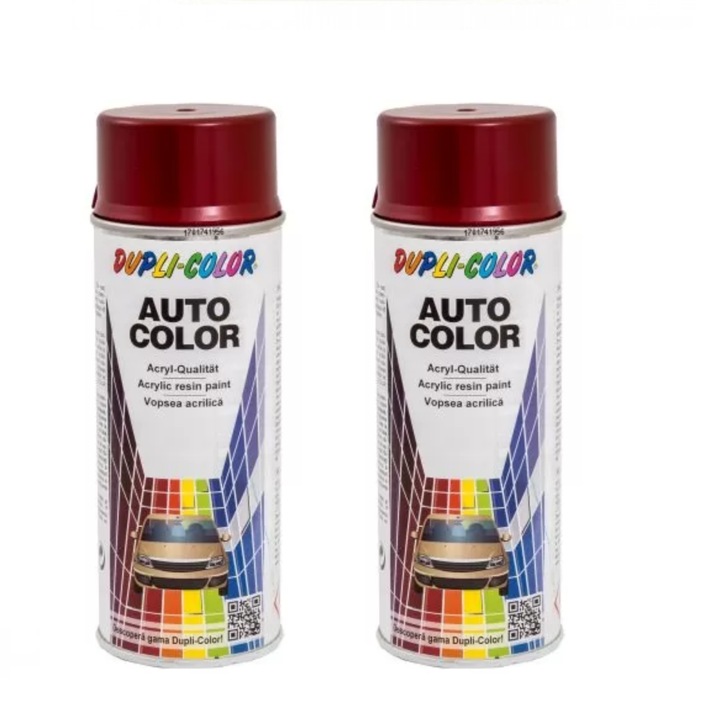 Pachet 2 x Vopsea Spray Auto Dacia Rosu Toreador Metalizata Dupli-Color 350 ml