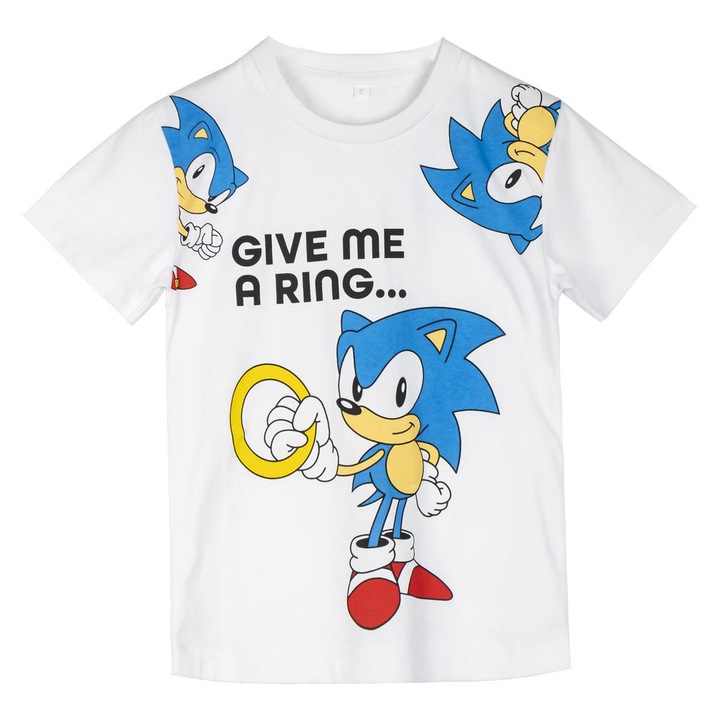 Tricou cu maneca scurta pentru copii Sonic Ring 24500, Alb