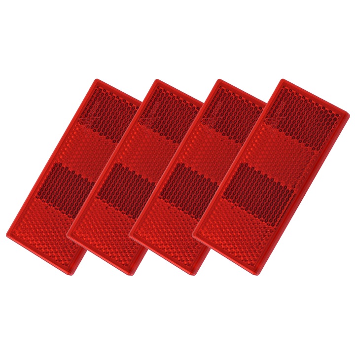 Set reflector, DOBLAST, plastic, 90x40 mm, cu gauri, dreptunghiular, rosu, 4 buc