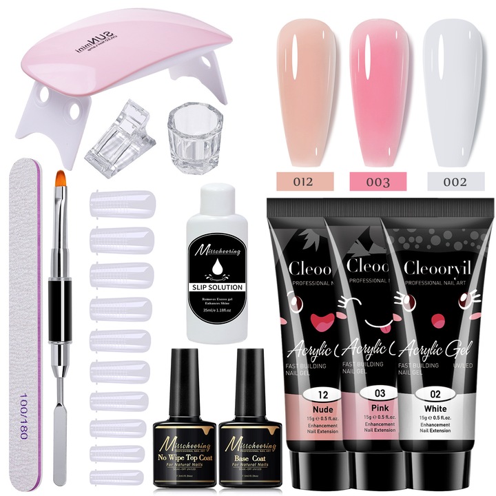 Set manichiura-pedichiura OVERTANG, 12 piese, UV LED, ABS, multicolor
