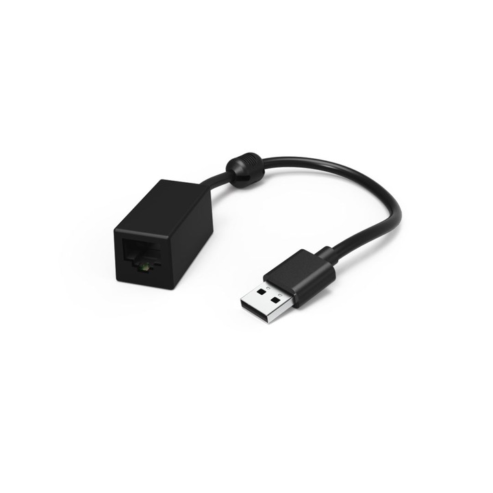 Hama Ethernet адаптер, USB 2.0, 10/100Mbps, LAN порт, черен