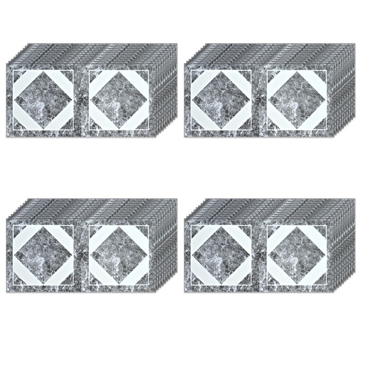 Set 40x Panouri decorative Selling Depot ®, autoadezive, imitatie marmura, grosime 2mm, dimensiuni 30x60cm, suprafata acoperita 7.2mp, Romb Gri