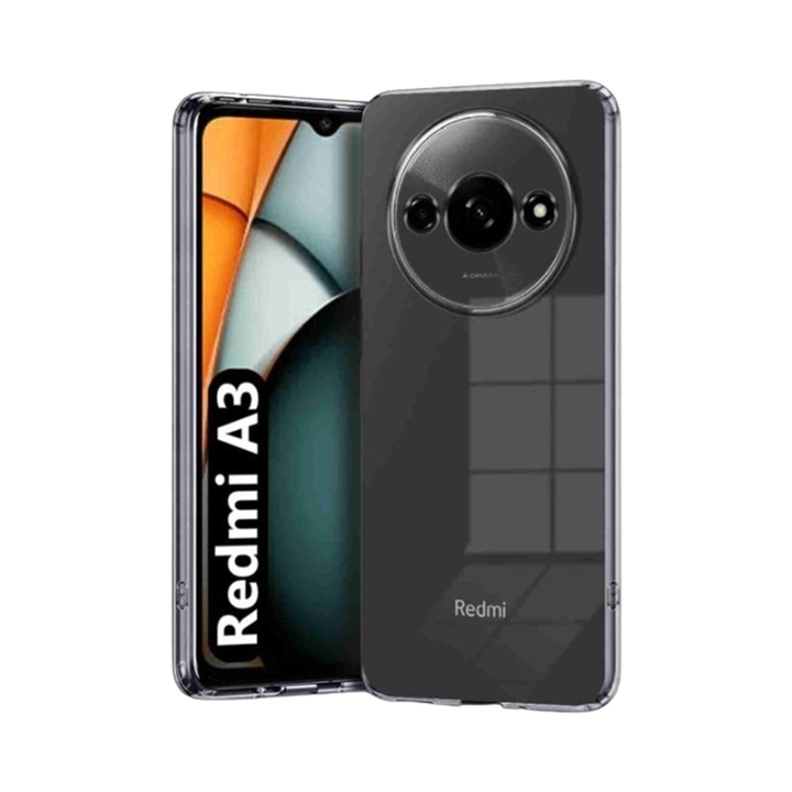 Telefontok kompatibilis Xiaomi Redmi A3telefonnal - 2 mm-es átlátszó szilikon hátlap tok