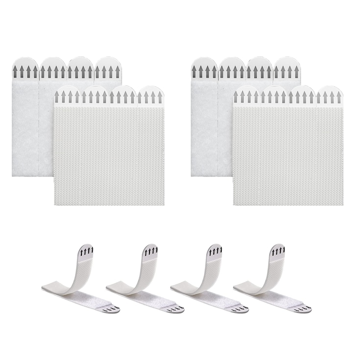 Set benzi adezive pentru agatat tablouri, COMEWE, 12 perechi, 9.4x1.9cm