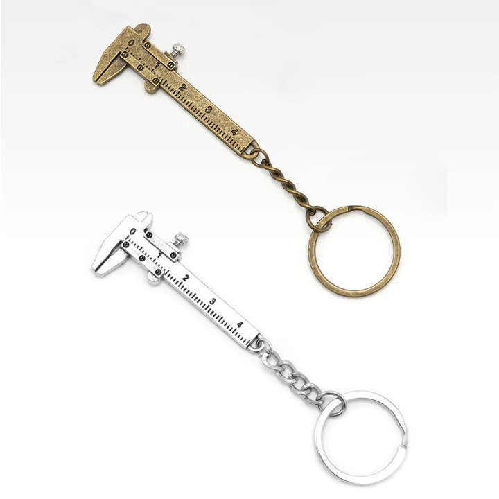 Ключодържател JUDASTAR, по-малък миниатюрен, комплект от 2, цинкова сплав, сребро/мед, 5,2x3 см