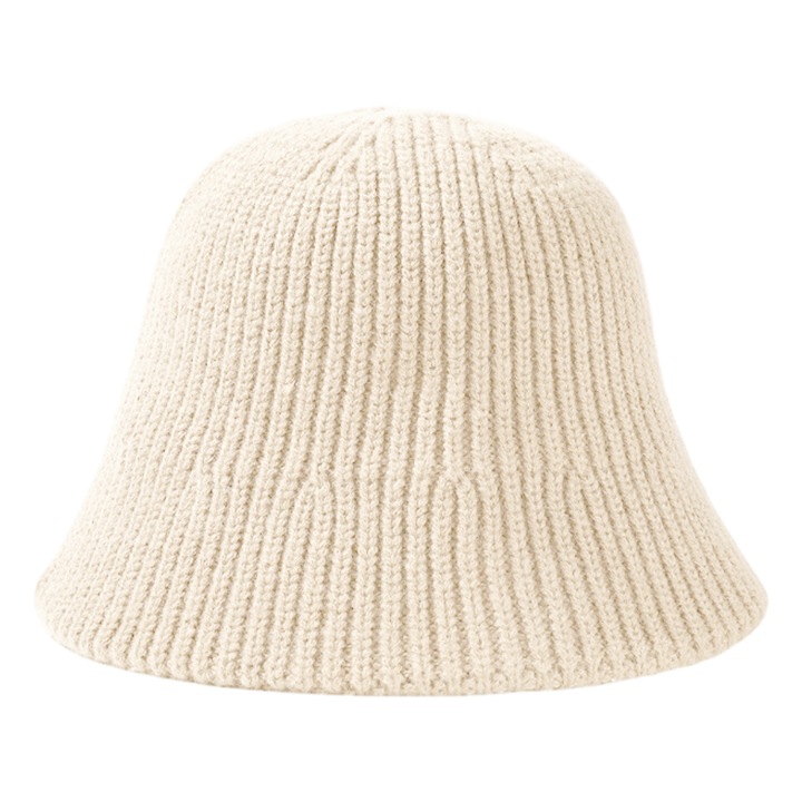 Дамска шапка, QttvbTna, плетиво, бяла, 56-58 см