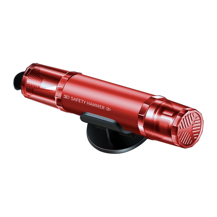 Комплект за безопасност на автомобила JUDASTAR, авариен чук, нож за колан, компактен, червен