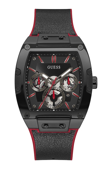 GUESS, Multifunkciós karóra, Fekete, Piros