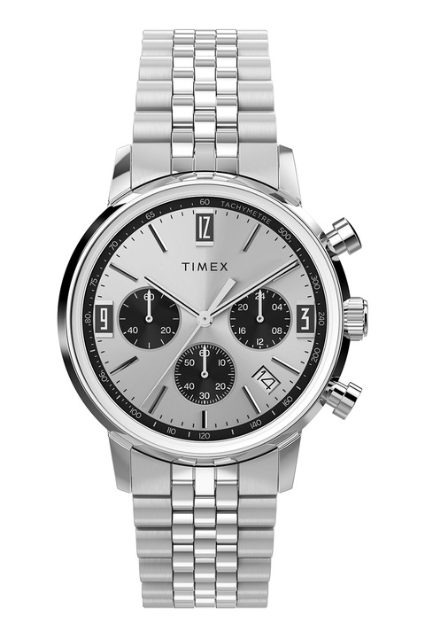 Timex, Часовник Marlin с хронограф, 40 мм, Сребрист
