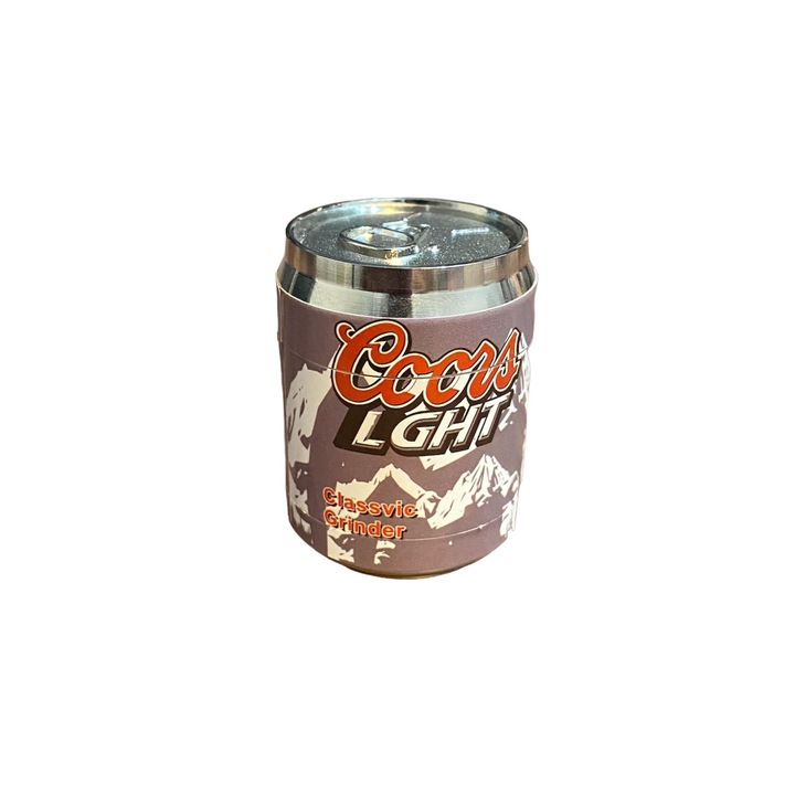 Grinder metalic Rio Coors, diametru 42 mm, format din trei parti, prevazut cu magnet pentru sustinere capac, inaltime 57 mm, exterior multicolor