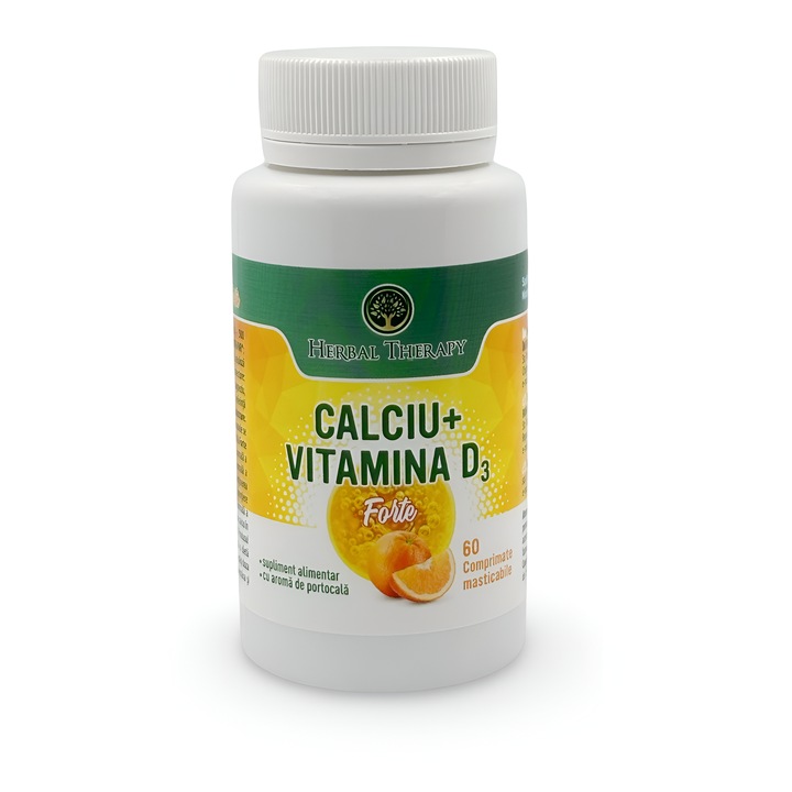 Calciu + Vitamina D3 Forte, 60 comprimate