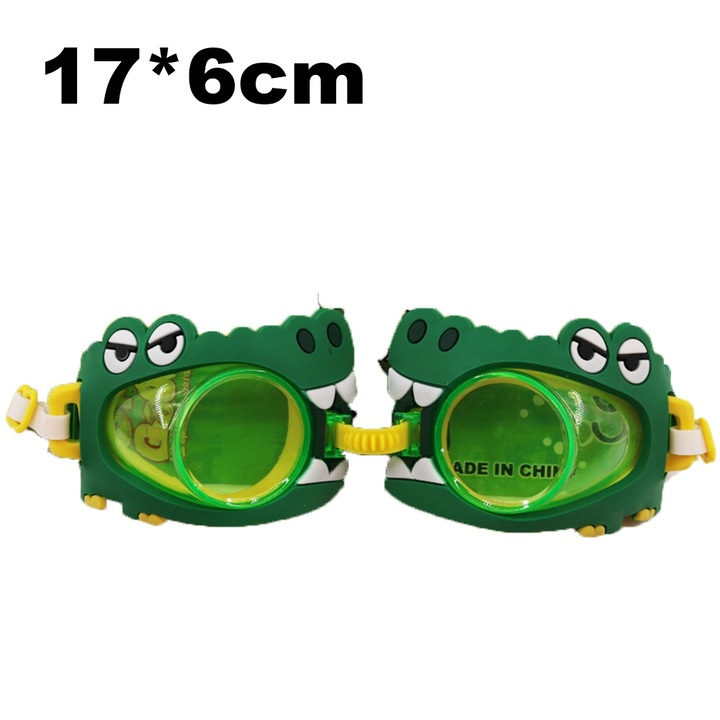 Tovbmup gyermek úszószemüveg, krokodilmintás, páramentes, vízálló, 3 év felett