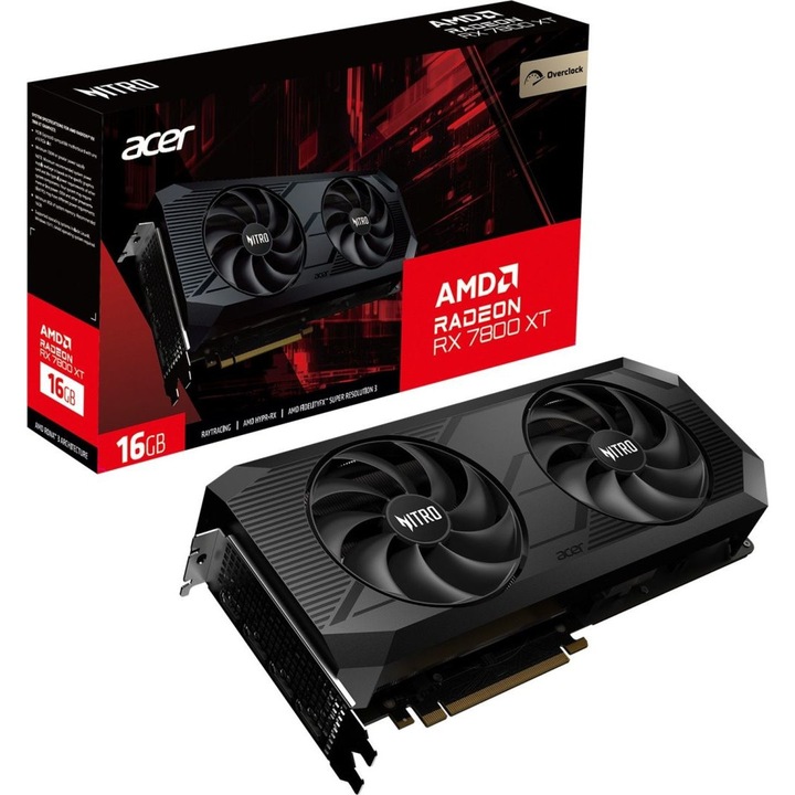 Placa video Acer AMD Radeon RX 7800 XT, 16GB GDDR6, 256bit, 2170MHz, HDMI, 3xDisplayPort