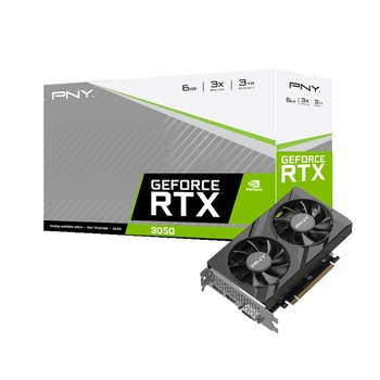 Placa video PNY GeForce RTX 3050, Dual Fan XLR8, 6GB GDDR6, 96bit Placa video PNY GeForce RTX 3050, Dual Fan XLR8, 6GB GDDR6, 96bit