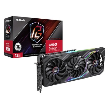 Placa video ASRock Radeon RX 7700 XT Phantom Gaming, 12GB GDDR6, 192bit, 2276MHz Placa video ASRock Radeon RX 7700 XT Phantom Gaming, 12GB GDDR6, 192bit, 2276MHz