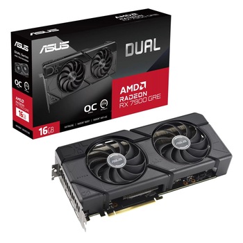 Placa video ASUS DUAL-RX7900GRE, AMD Radeon RX 7900 GRE, 16GB GDDR6, 256bit, 2366MHz Placa video ASUS DUAL-RX7900GRE, AMD Radeon RX 7900 GRE, 16GB GDDR6, 256bit, 2366MHz