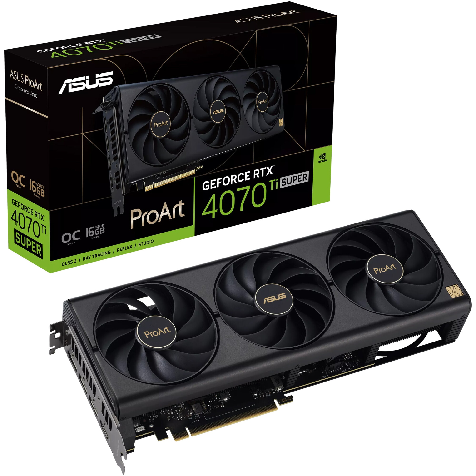 Placa video ASUS ProArt GeForce RTX™ 4070 Ti SUPER OC, 16GB GDDR6X, 256-bit
