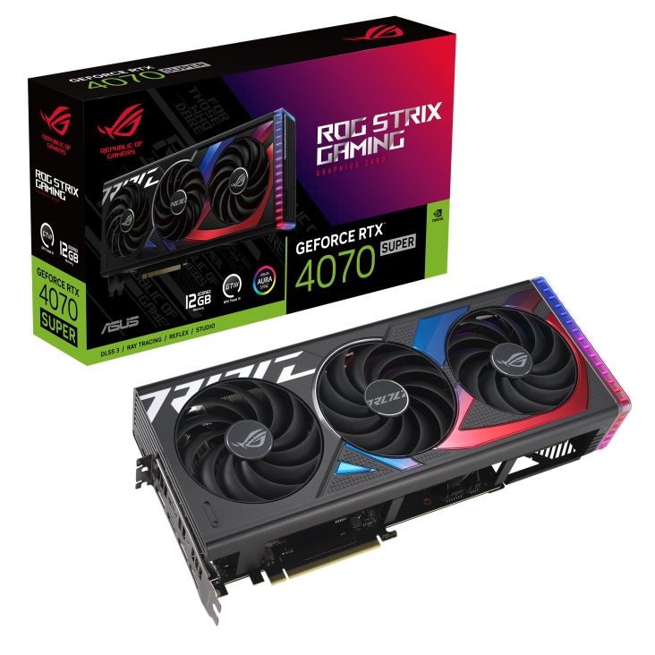 Placa video ASUS ROG-STRIX-RTX4070S-12G-GAMING, nVidia GeForce RTX 4070, 12GB GDDR6X, 2505MHz