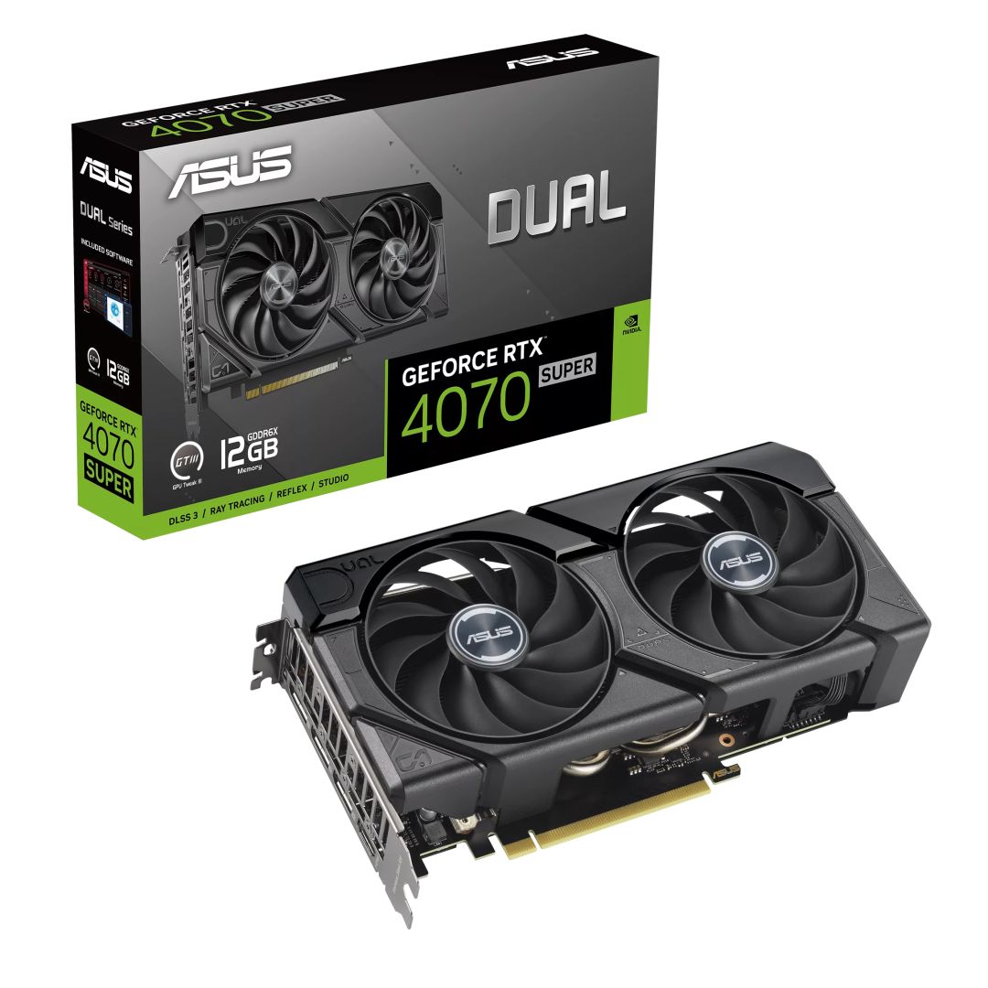 Placa video ASUS DUAL-RTX4070S-12G-EVO, nVidia GeForce RTX 4070, 12GB GDDR6X, 2505MHz