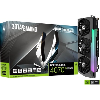 Placa video Zotac GeForce RTX 4070 Ti Super, 16GB GDDR6X, 256bit, RGB, 2640MHz Placa video Zotac GeForce RTX 4070 Ti Super, 16GB GDDR6X, 256bit, RGB, 2640MHz