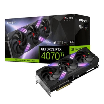 Placa video PNY GeForce RTX 4070 Ti Super, 16GB GDDR6X, 256bit, RGB, 2340MHz Placa video PNY GeForce RTX 4070 Ti Super, 16GB GDDR6X, 256bit, RGB, 2340MHz