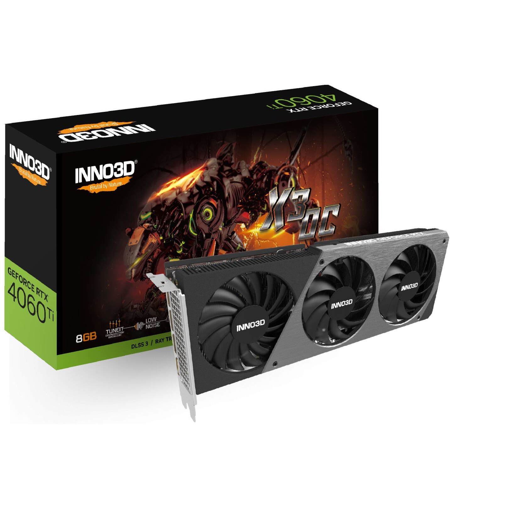 Placa video Inno3D GeForce RTX 4060 Ti, Twin X3 OC, 8GB GDDR6, 2565MHz, HDMI + 3xDisplayPort