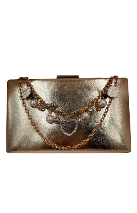 Táska, elegáns clutch hölgyeknek arany színben C37