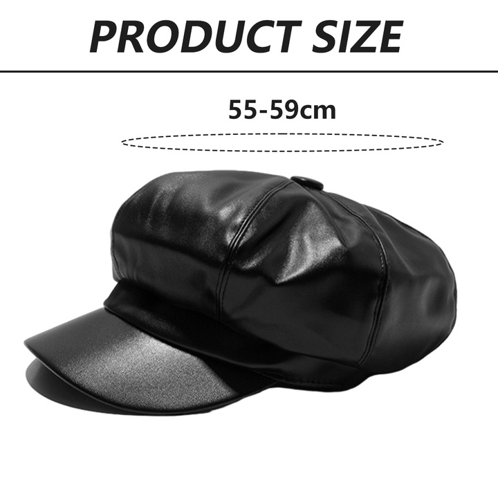 Jormftte барета, PU, черен/кафяв, 55-59 см