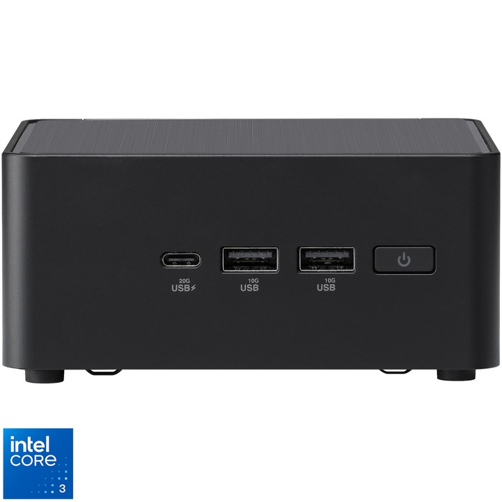 Mini PC Asus NUC 14 Pro RNUC14RVHI300002I, Intel® Core™ 3 100U, Без RAM, Без хранилище, Intel® Graphics, No OS, EU cord, Черен