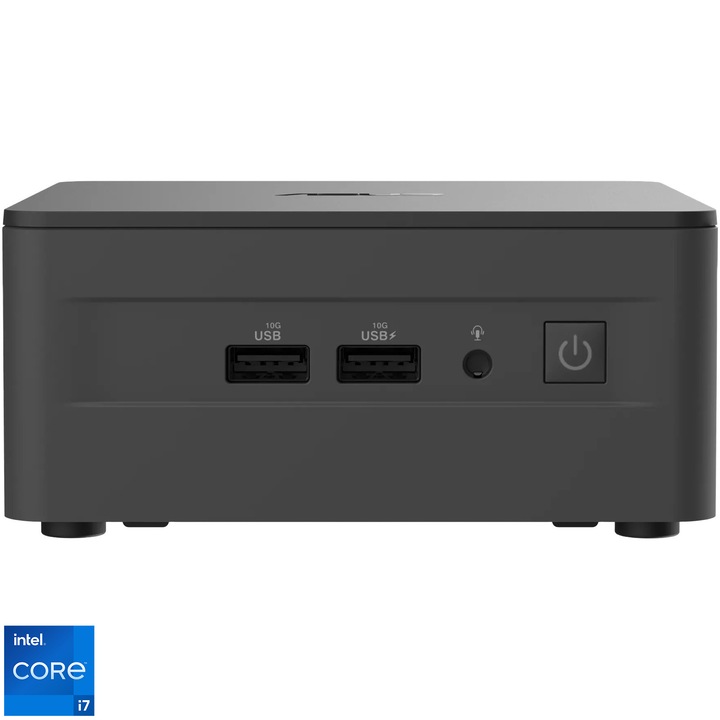 Mini PC Asus NUC 13 Pro RNUC13ANHI700002I, Intel® Core™ i7-1360P, Без RAM, Без хранилище, Intel® Iris® Xe Graphics, No OS, EU cord, Черен