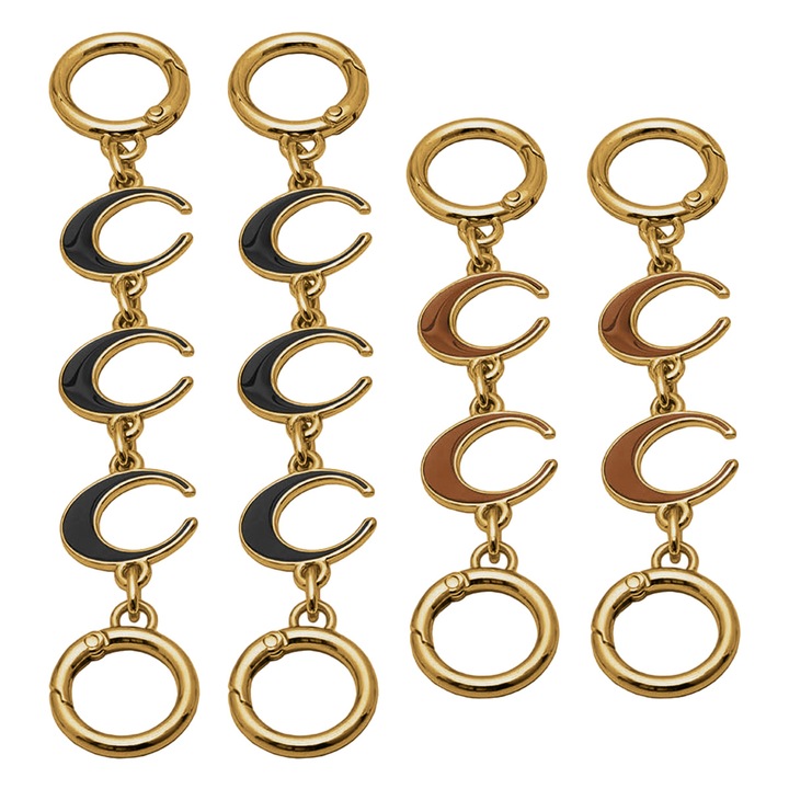 Комплект от 4 дръжки за портмоне QttvbTna, сплав, черно/кафяво