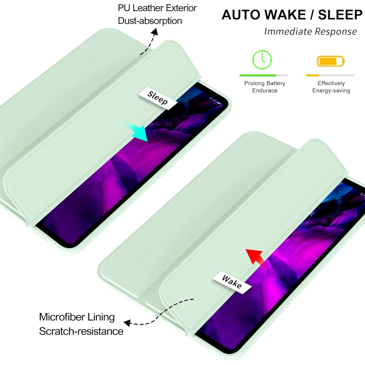 Husa Ultra Slim REVOMAG pentru HONOR Pad X9A, TPU, Verde Menta, 11.45"