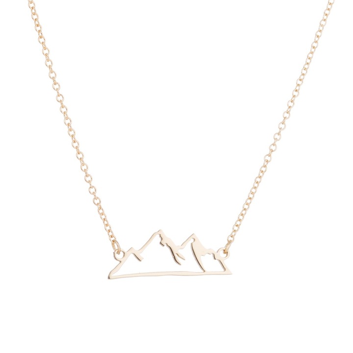 Set colier si cercei, inox auriu, 1x2.6cm, lantisor 45cm